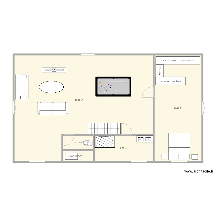 TVX ETAGE 2025. Plan de 5 pièces et 106 m2