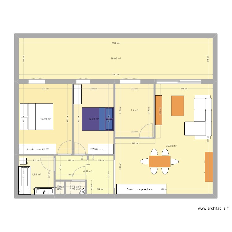 LA FLORENTINE. Plan de 9 pièces et 103 m2