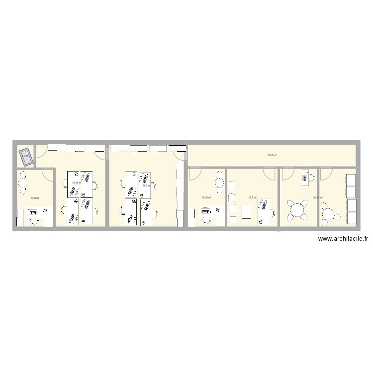 AULNAY. Plan de 8 pièces et 123 m2