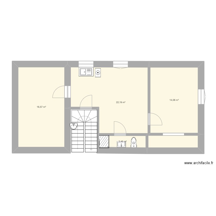 immeuble de rapport montbard. Plan de 4 pièces et 55 m2