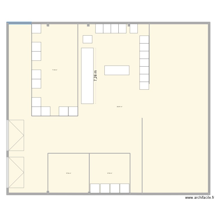 Entrepôt. Plan de 4 pièces et 570 m2