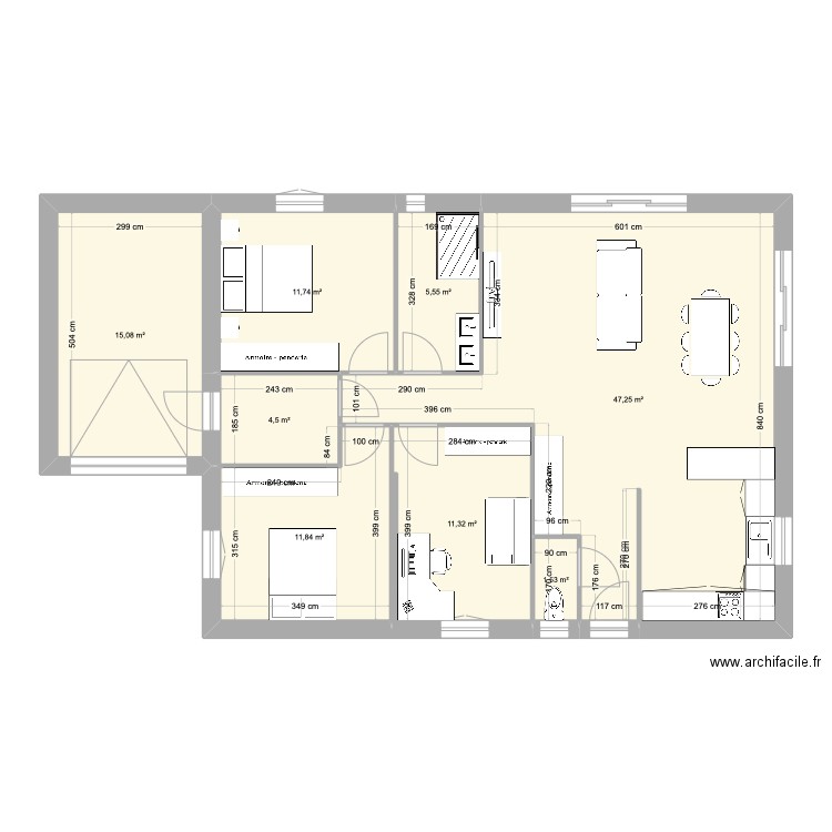 Maison MalloJu. Plan de 8 pièces et 109 m2