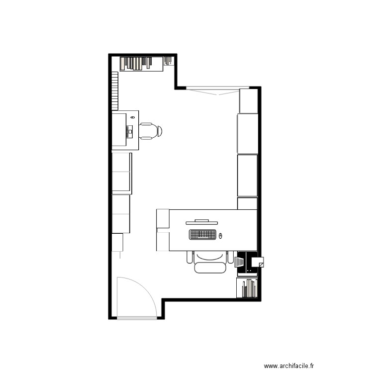 Bureau Cécile. Plan de 1 pièce et 11 m2