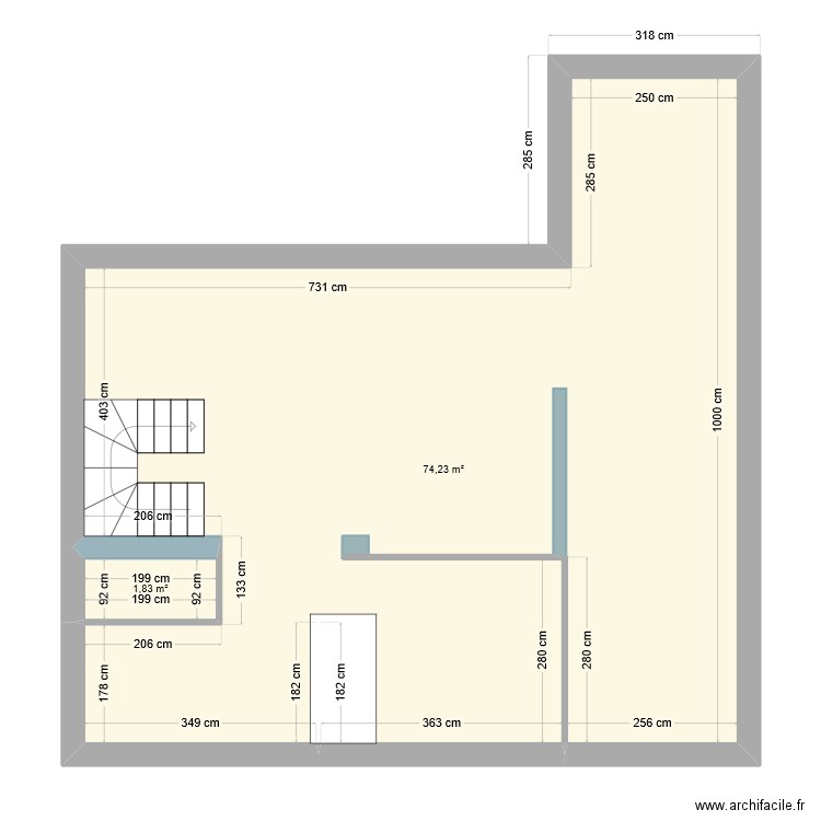 Vraie betille. Plan de 15 pièces et 226 m2