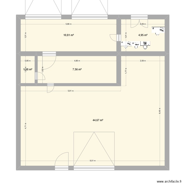 debord enzo. Plan de 5 pièces et 69 m2