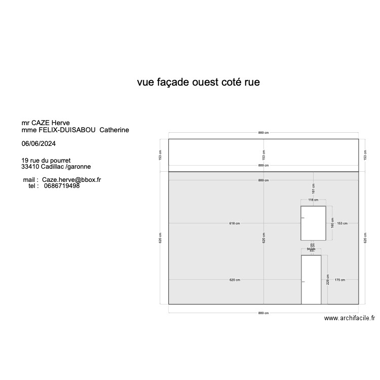 façade. ouest . Plan de 0 pièce et 0 m2