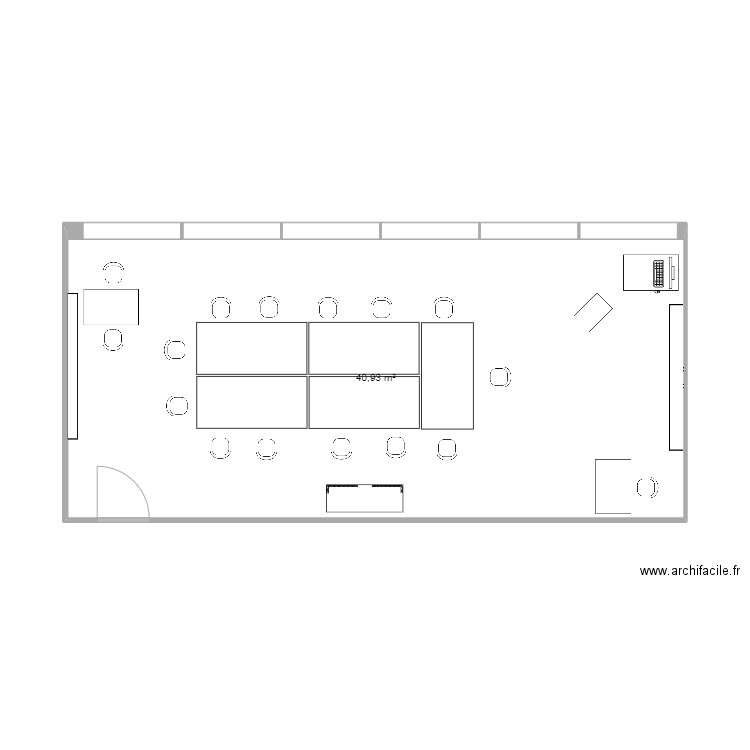 salle 3. Plan de 1 pièce et 41 m2