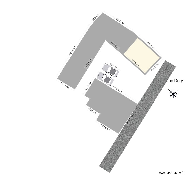 plan de masse. Plan de 3 pièces et 352 m2