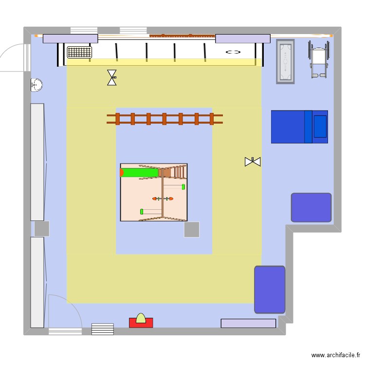 Gym_modifié. Plan de 1 pièce et 113 m2