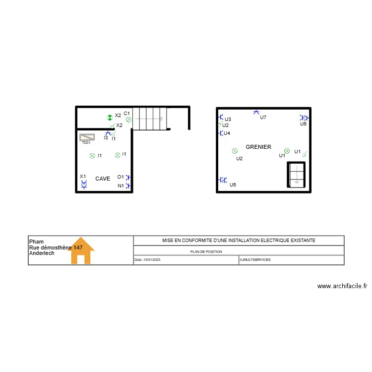 Pham . Plan de 4 pièces et 10 m2