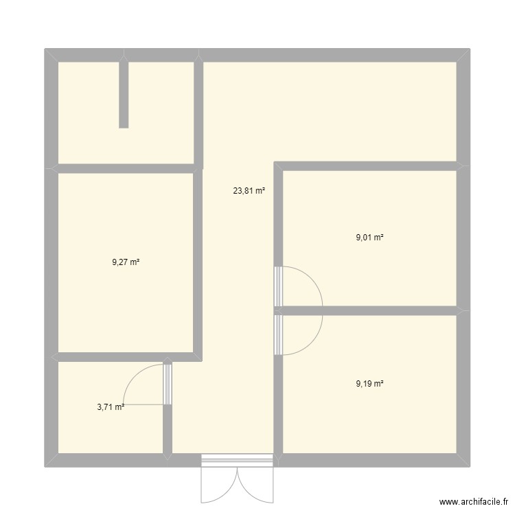 plan2. Plan de 5 pièces et 55 m2