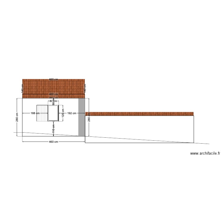 facade sud ouest. Plan de 0 pièce et 0 m2