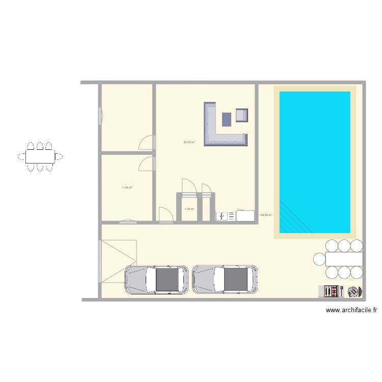 cc01. Plan de 4 pièces et 174 m2