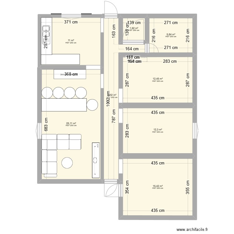 maison actuel . Plan de 8 pièces et 94 m2