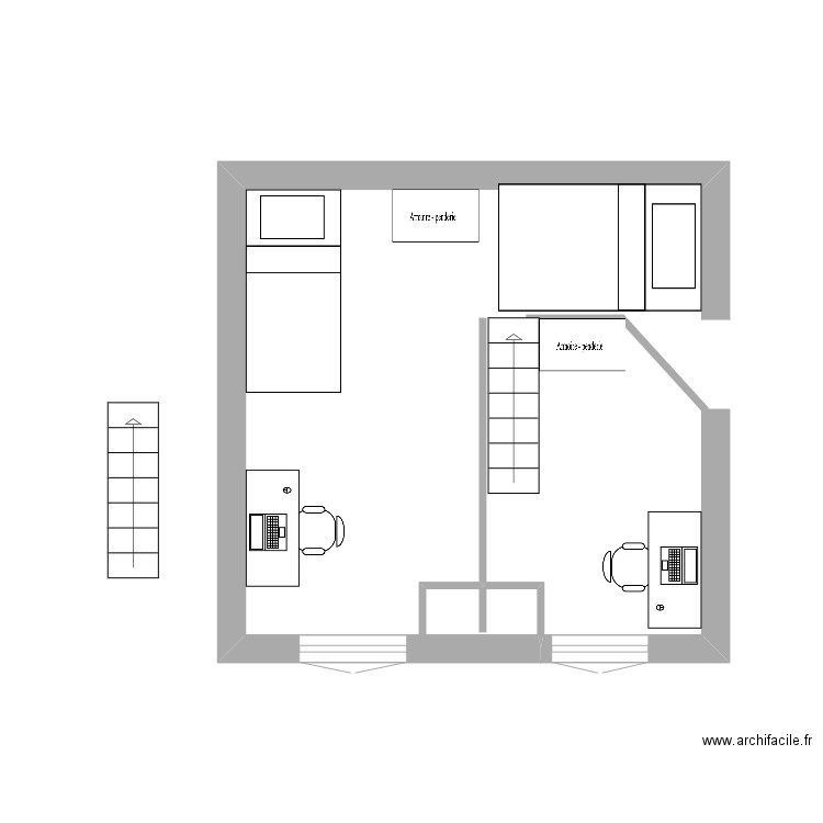 chambres enfants. Plan de 0 pièce et 0 m2