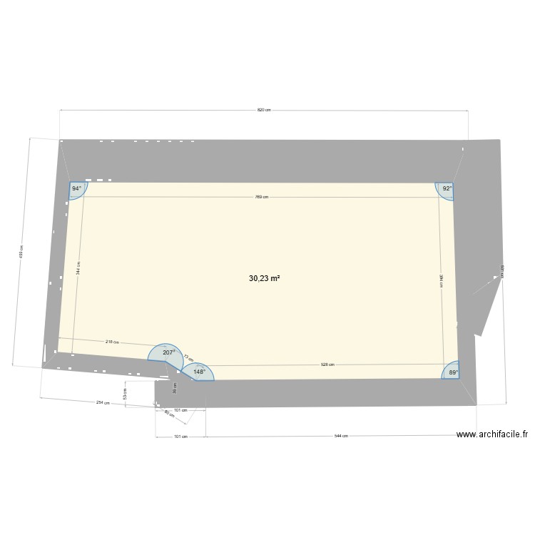 piscine. Plan de 1 pièce et 30 m2