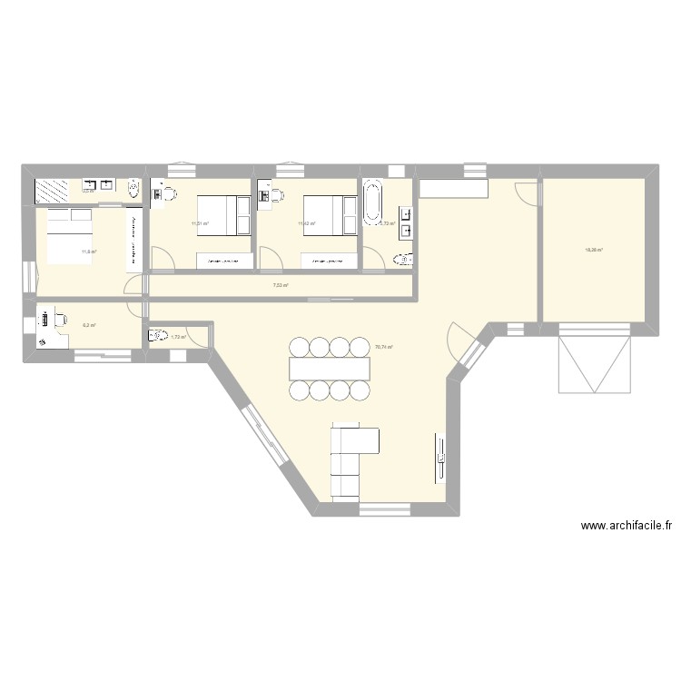 Maison V1 Fabien. Plan de 10 pièces et 148 m2