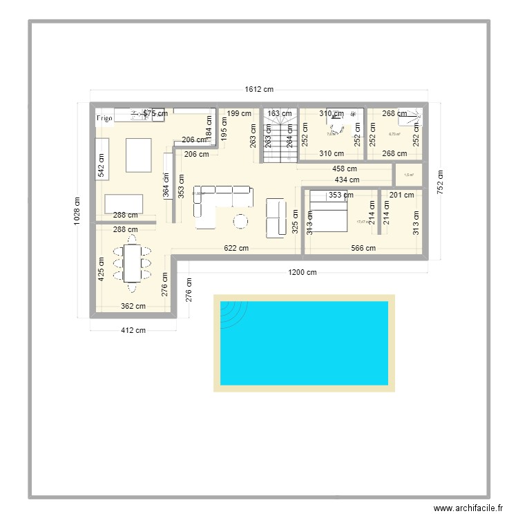 aaz. Plan de 5 pièces et 115 m2