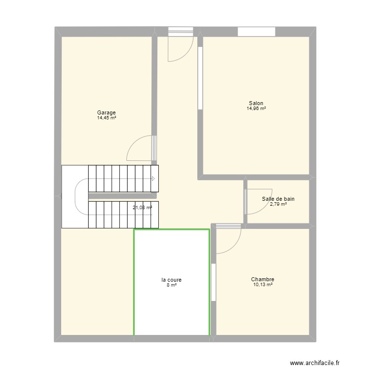 maison . Plan de 6 pièces et 71 m2