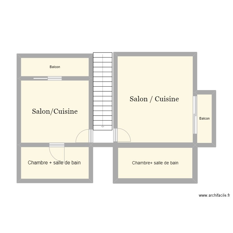 Aloes Ayapana. Plan de 6 pièces et 49 m2