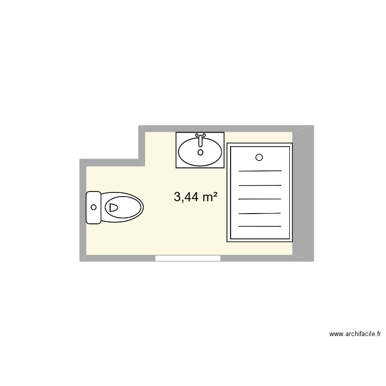 salle d'eau Brabois - Plan 1 pièce 3 m2 dessiné par saillans