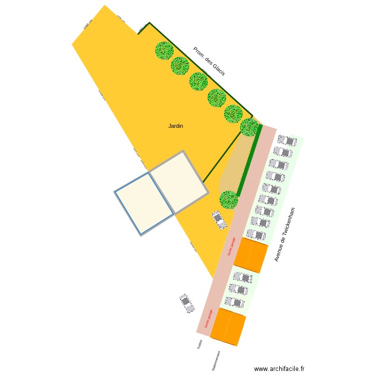 DOUAI-PARKING-PROP. Plan de 2 pièces et 171 m2