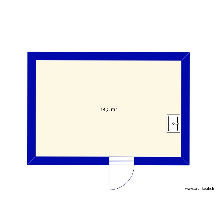 Gregory. Plan de 1 pièce et 14 m2