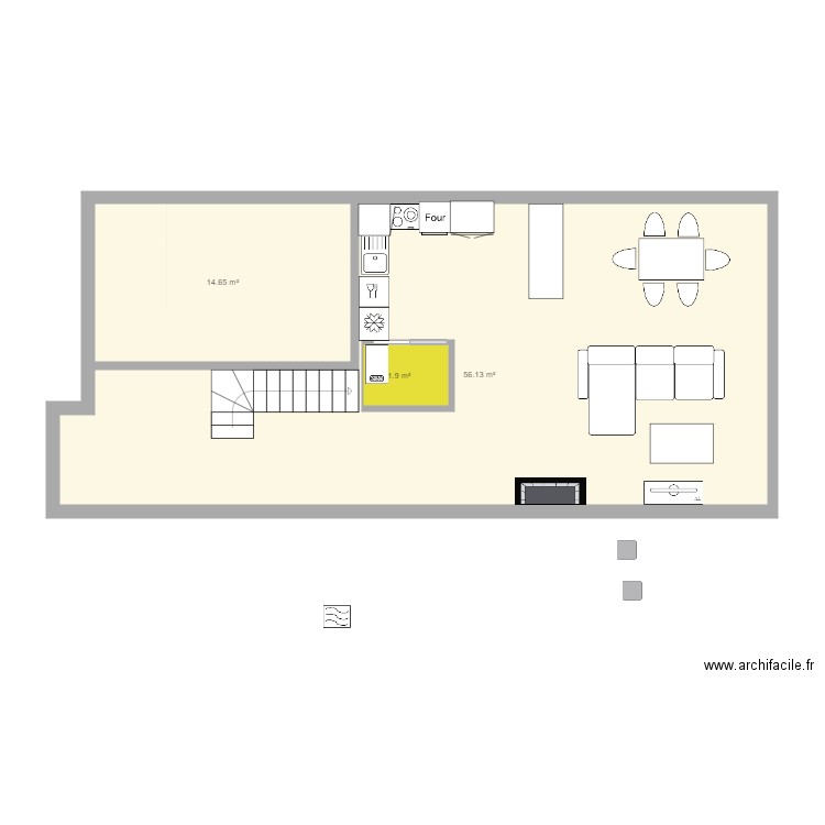 essai amenagement. Plan de 0 pièce et 0 m2