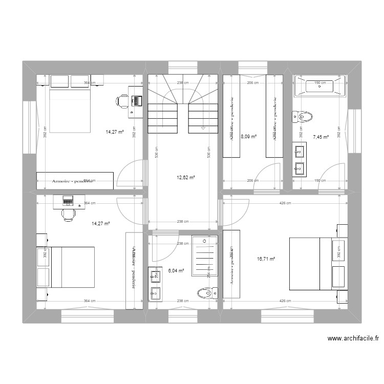 Etage Chambre. Plan de 0 pièce et 0 m2