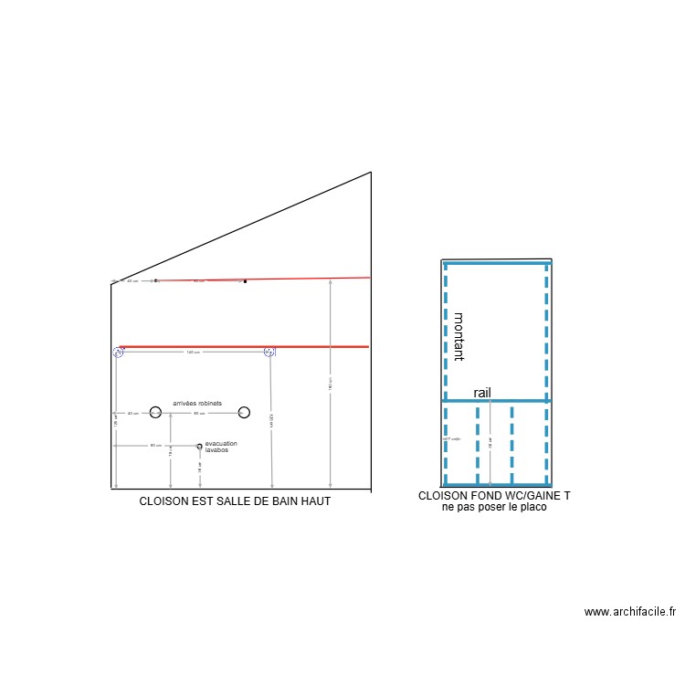 CLOISON SDB HAUT. Plan de 0 pièce et 0 m2