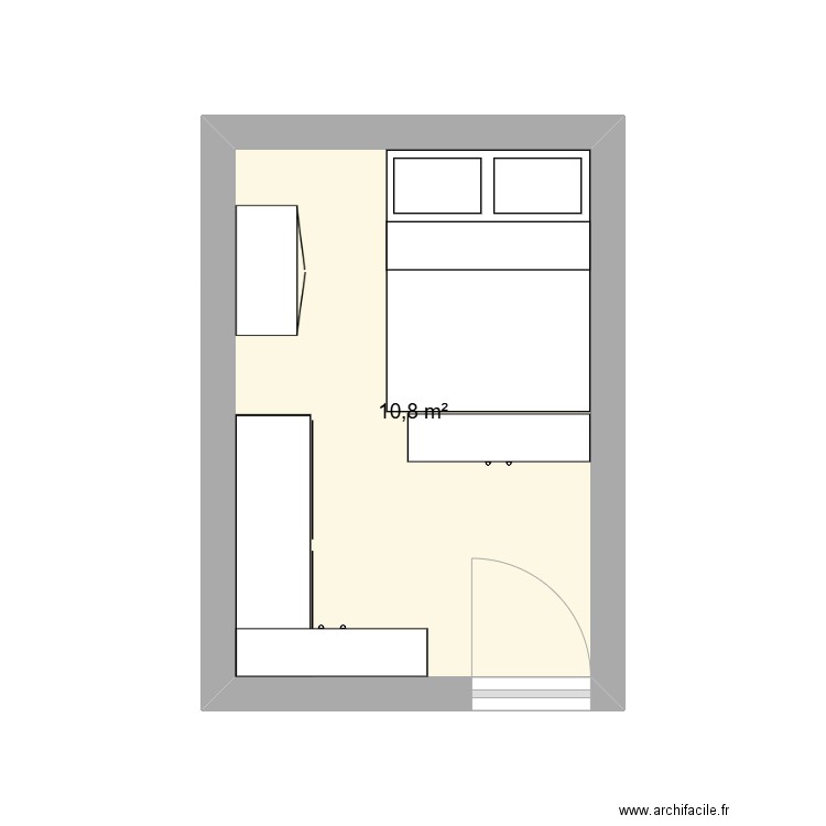 Plan chambre 1. Plan de 1 pièce et 11 m2