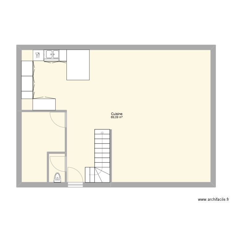 maison Surville. Plan de 1 pièce et 69 m2