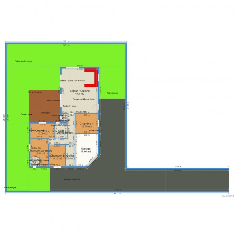 villa simple. Plan de 0 pièce et 0 m2