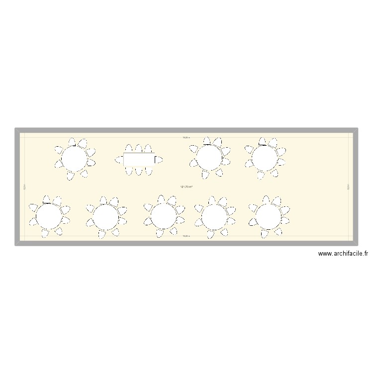 PLan de salle 1. Plan de 1 pièce et 122 m2