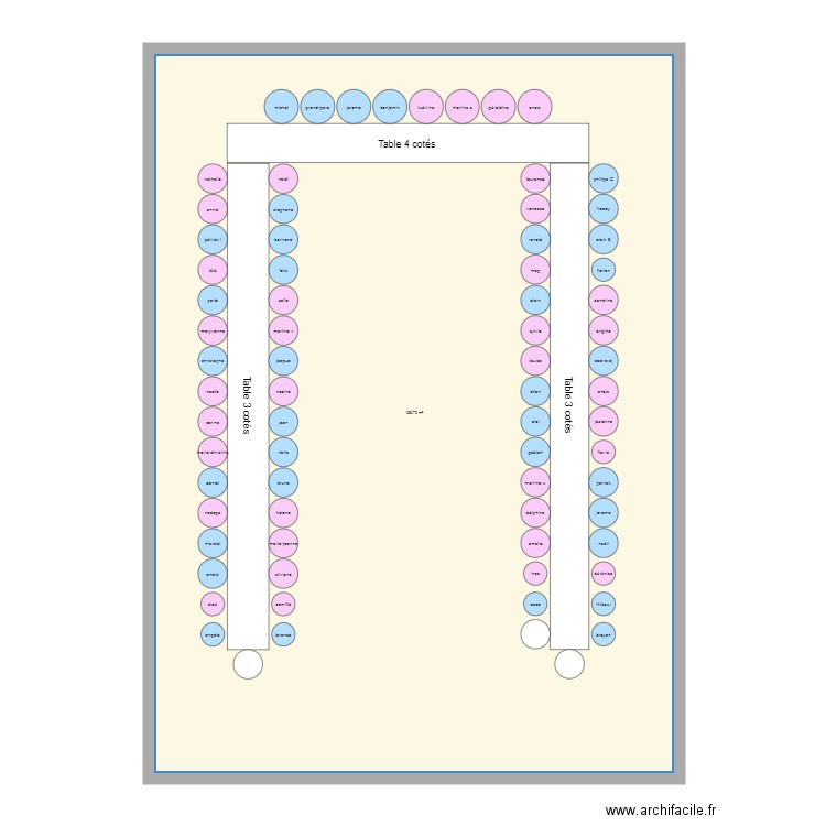 plan de table. Plan de 0 pièce et 0 m2