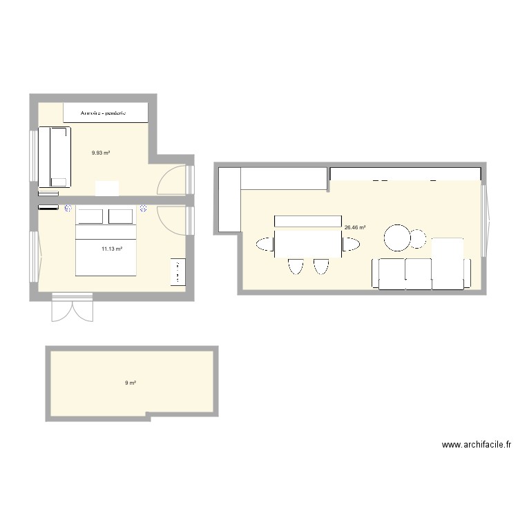 Cessole chambre 1. Plan de 0 pièce et 0 m2