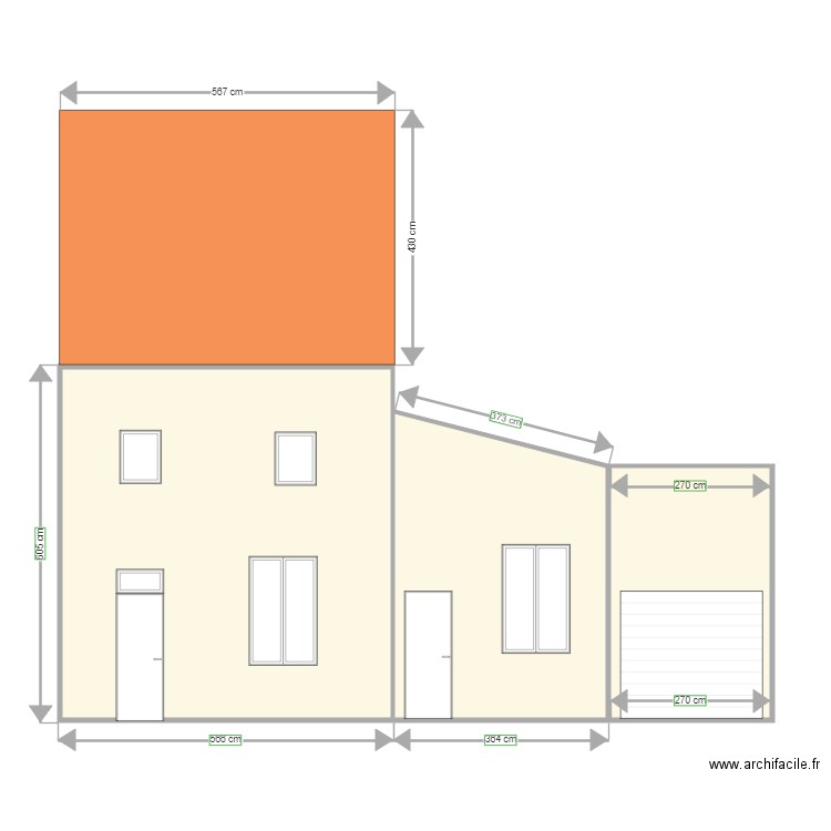 Plan de Facade Devant. Plan de 0 pièce et 0 m2