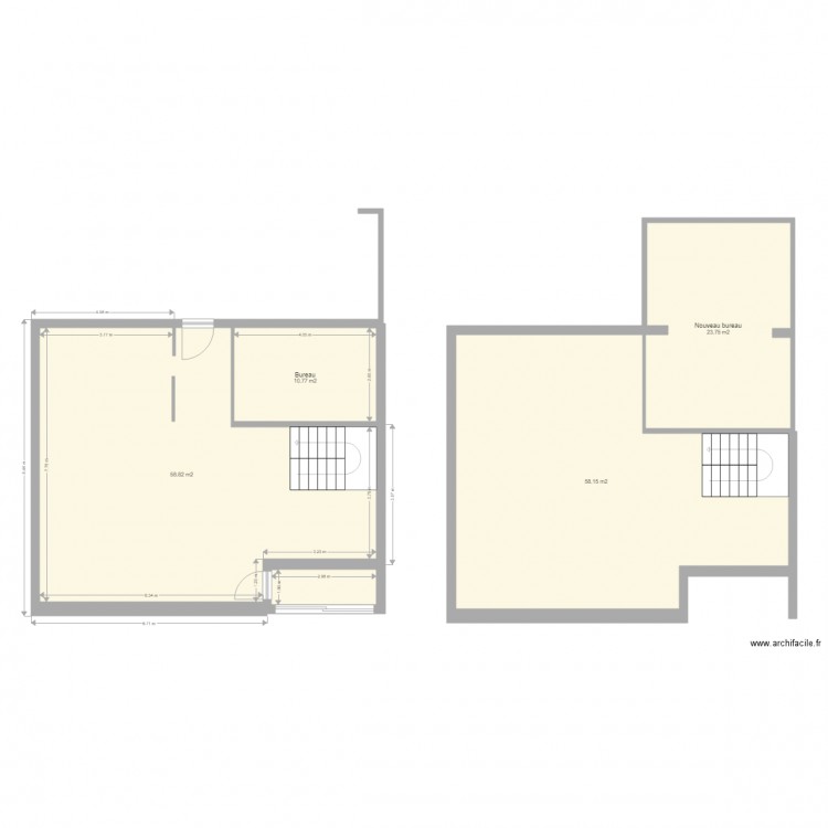 Plan RDC avant travaux. Plan de 0 pièce et 0 m2