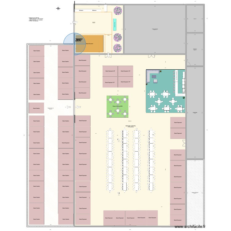 Salon des Entreprises CFACI (initial). Plan de 8 pièces et 1909 m2