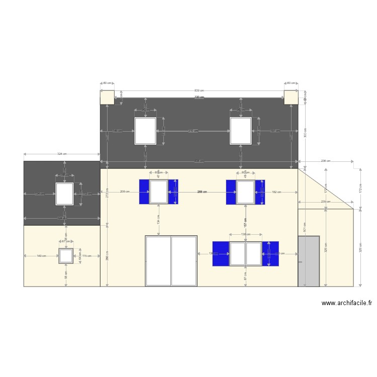 facade est modifiée. Plan de 0 pièce et 0 m2