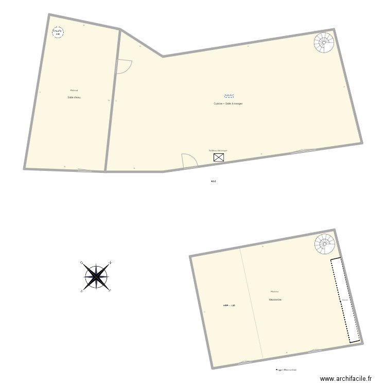 0_CroquisPb_BRUNEL_Champdieu. Plan de 3 pièces et 273 m2