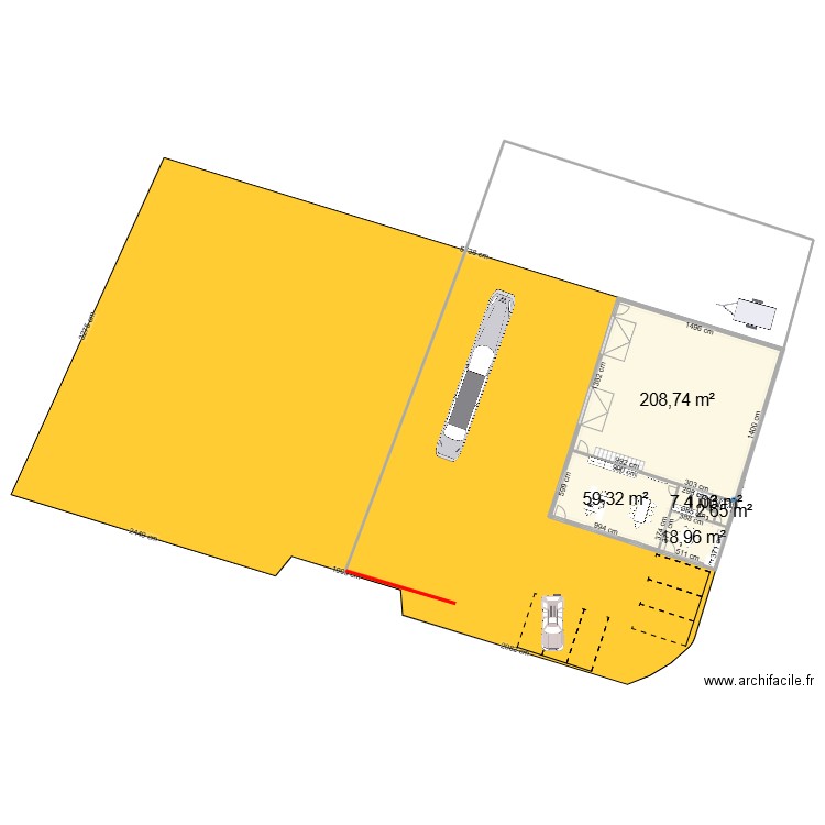 atelier. Plan de 8 pièces et 388 m2