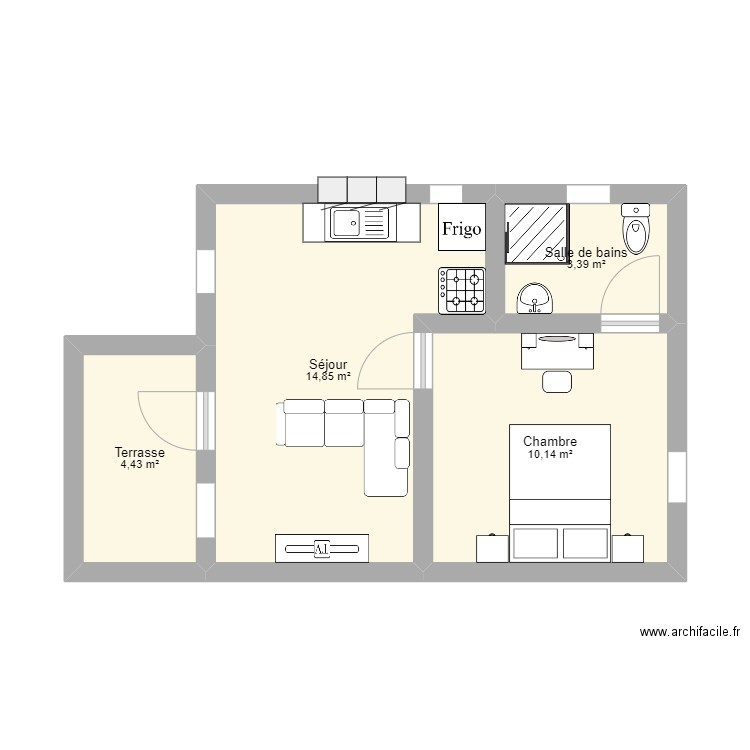 mini studio . Plan de 0 pièce et 0 m2