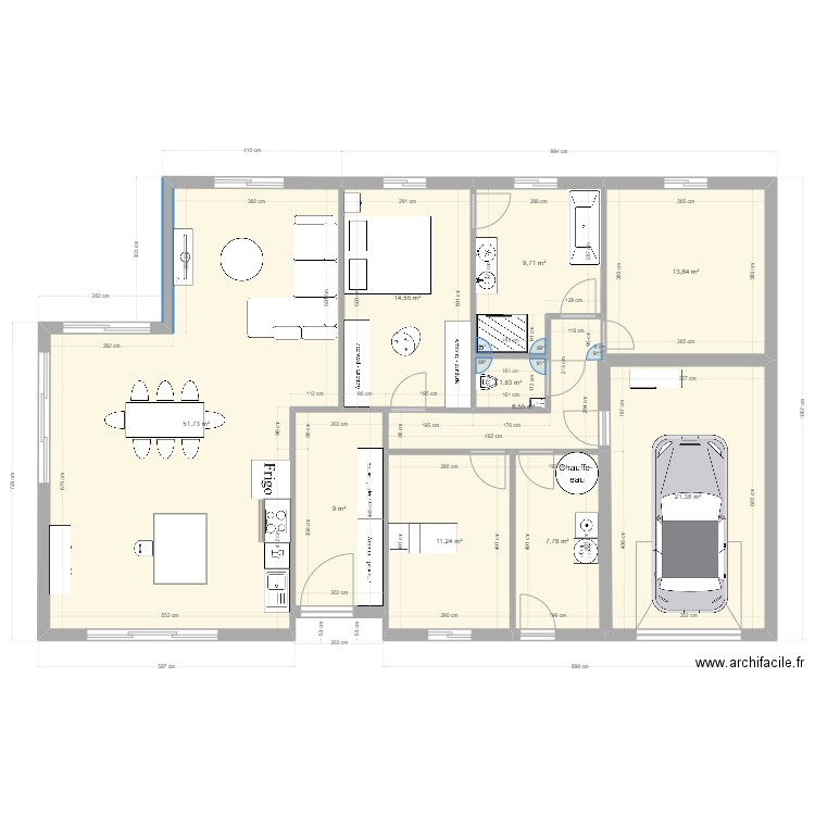 Home. Plan de 10 pièces et 148 m2