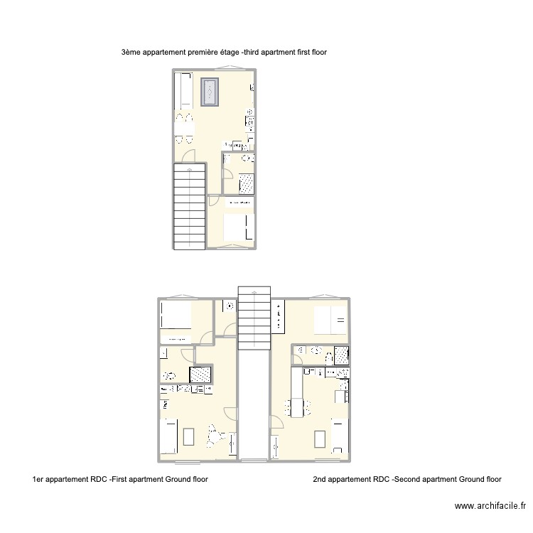 bru entier. Plan de 9 pièces et 35 m2