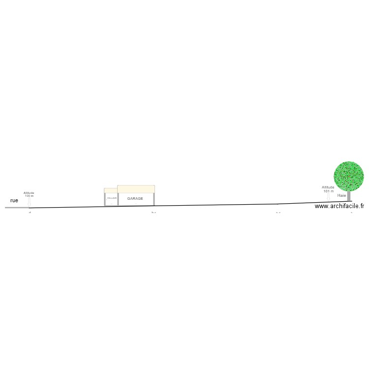 coupe terrain NE SO. Plan de 0 pièce et 0 m2