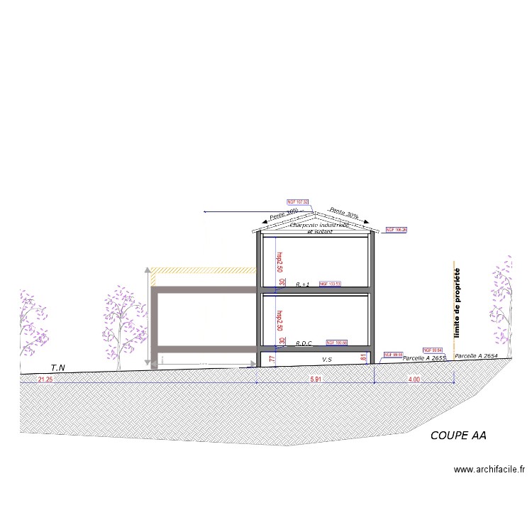 PLAN COUPE. Plan de 0 pièce et 0 m2