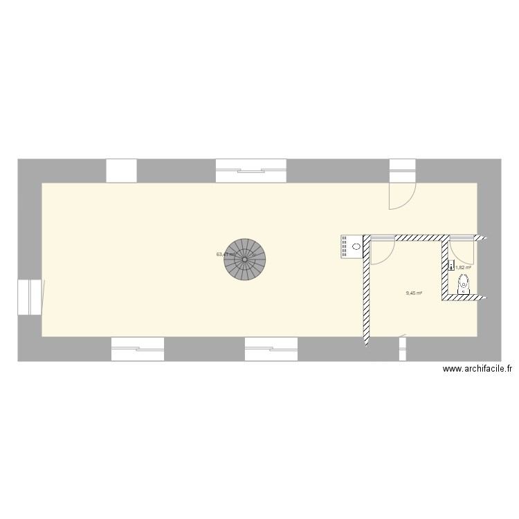 Projet RdC Colimaçon. Plan de 0 pièce et 0 m2