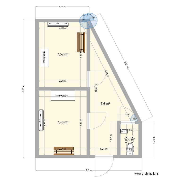 vestiaire. Plan de 0 pièce et 0 m2