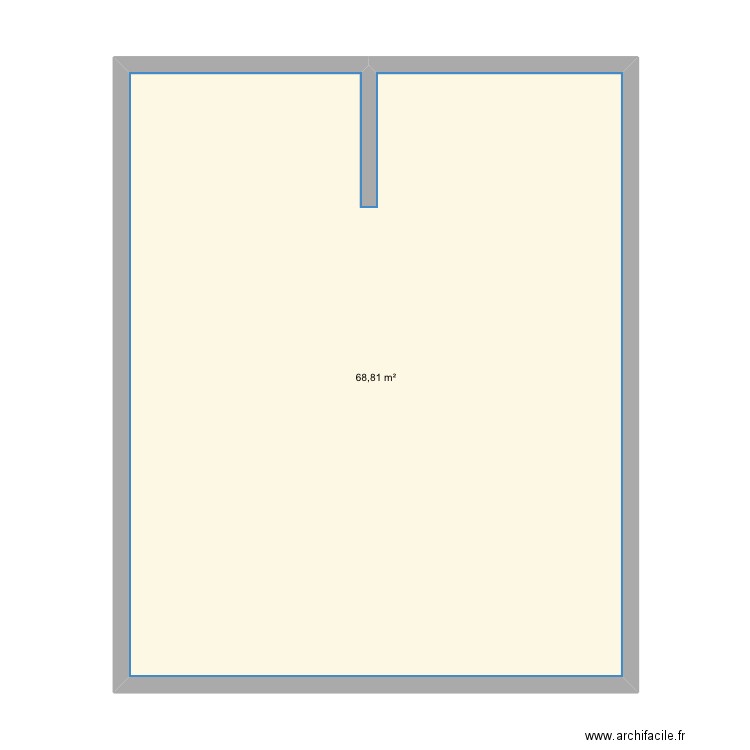 Cabane. Plan de 1 pièce et 69 m2